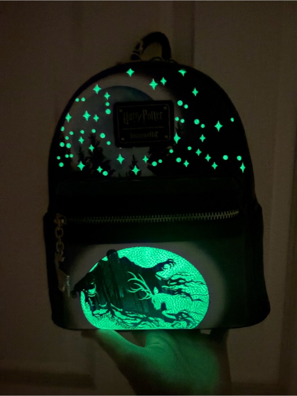 Loungefly Exclusive Harry Potter Forbidden Forest Glow in the Dark Mini Backpack - Picture 2 of 7